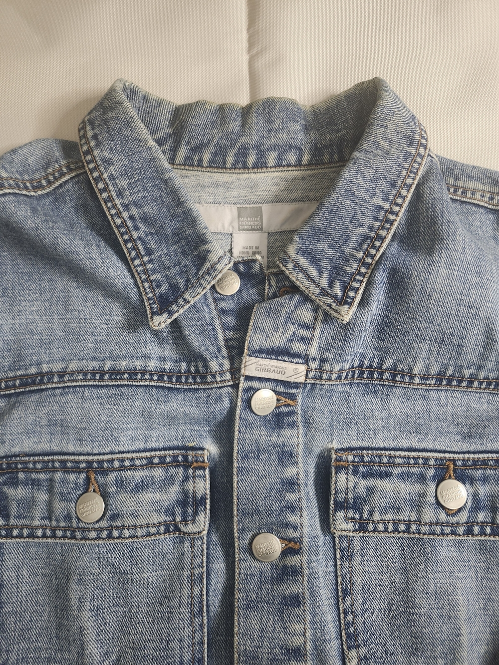 Marithe Francois Girbaud Light Wash Blue Denim Jacket
